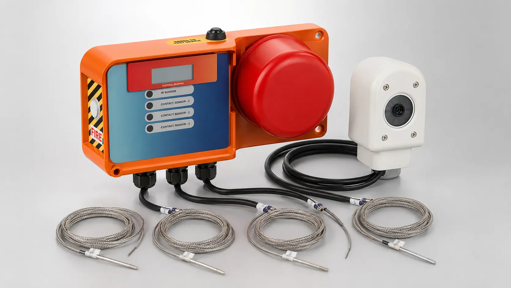 AFDS controller, IR sensor, and contact thermocouples