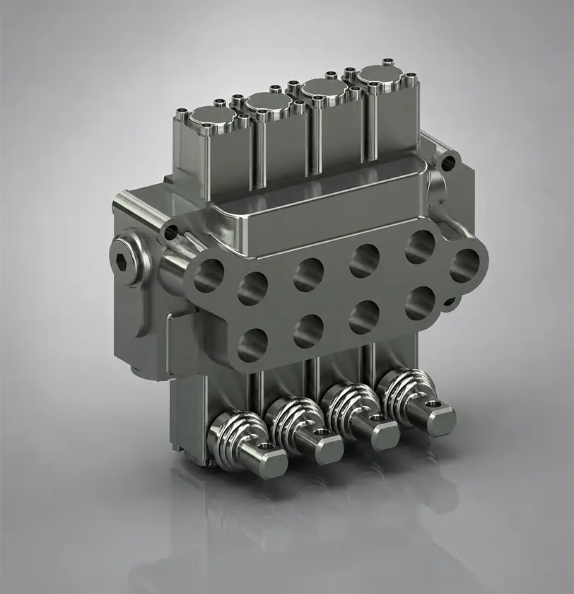 Hydraulic Control Valve Block CAD Design